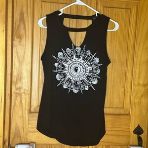 Black tank Top with White Graphic